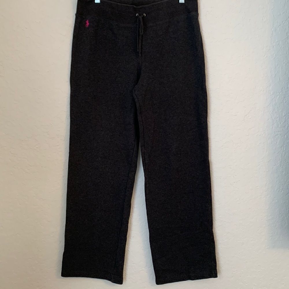 RALPH LAUREN Women’s Gray Cotton Wide Leg Pant.  Size L